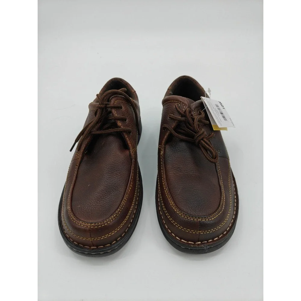 Dr. Scholls Wallace II Mens Dark Brown Leather Moc Toe Oxford Shoes 10W 2519382